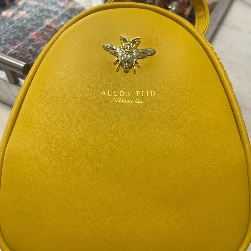 ALUDA  PIJU Yellow Mini Bag with strap crossbody - Picture 5 of 12